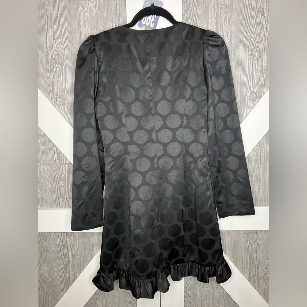 Zara Black Polka Dot Satin Blazer Dress - Picture 5 of 9
